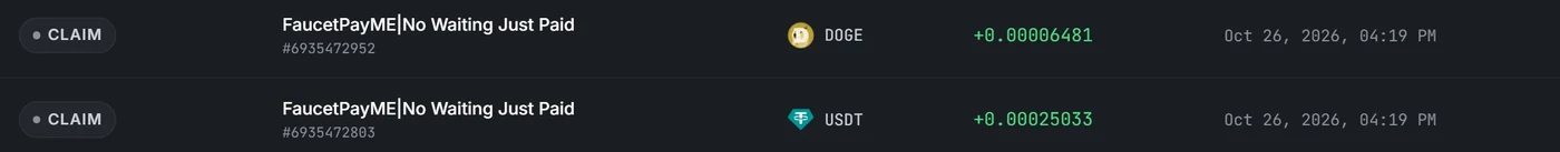 FaucetPayME payout history from my account